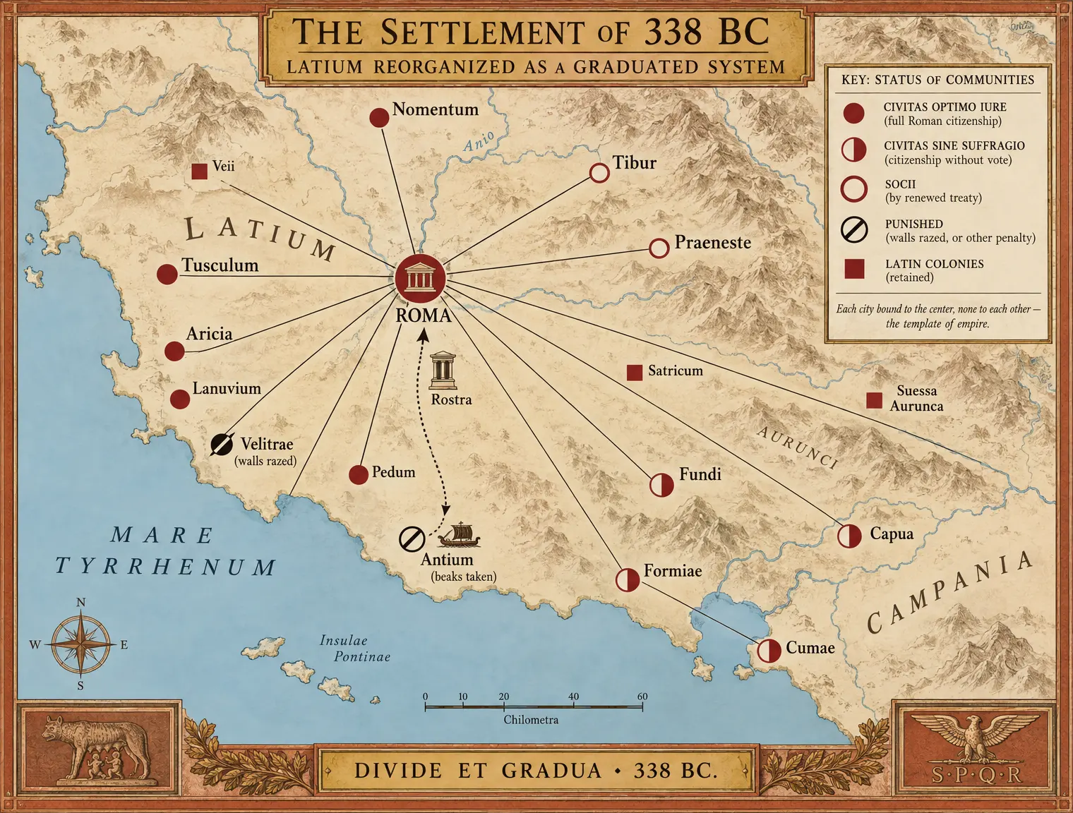 THE SETTLEMENT OF 338 BC — Latium reorganized as a graduated system