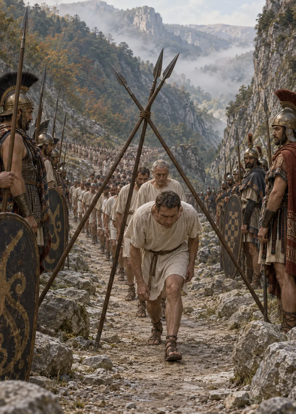 The Roman army passing under the yoke at the Caudine Forks