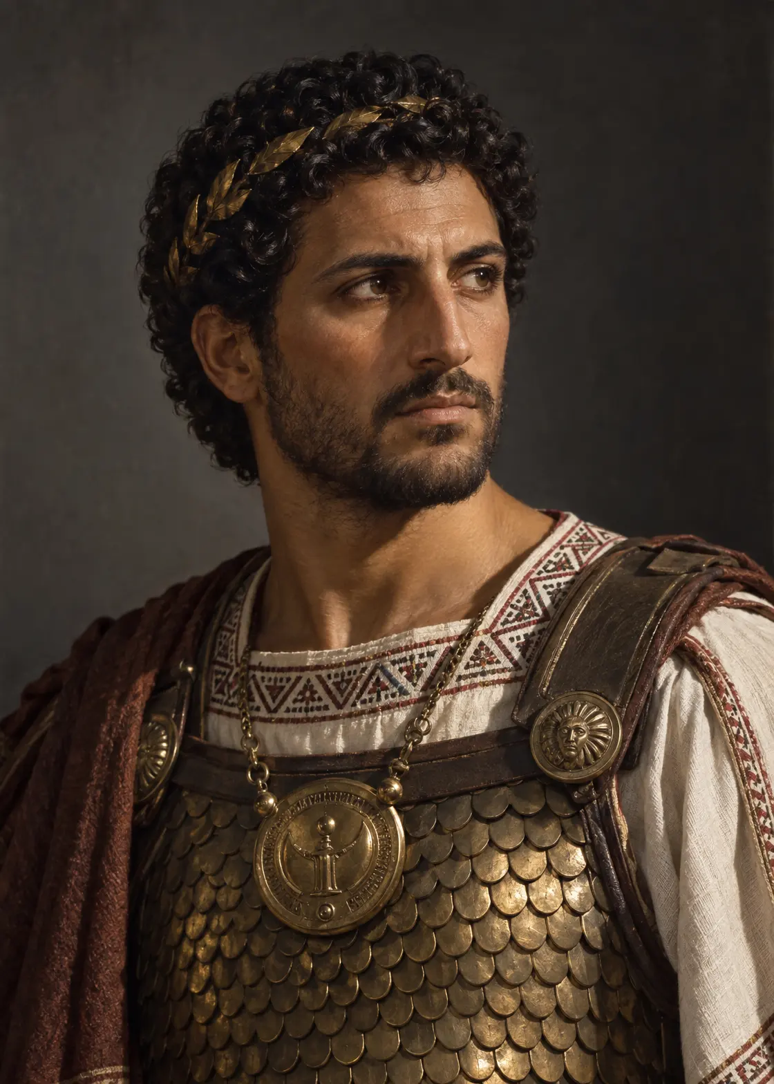 A portrait of Hannibal Barca at the age of perhaps thirty (about 218 BC)