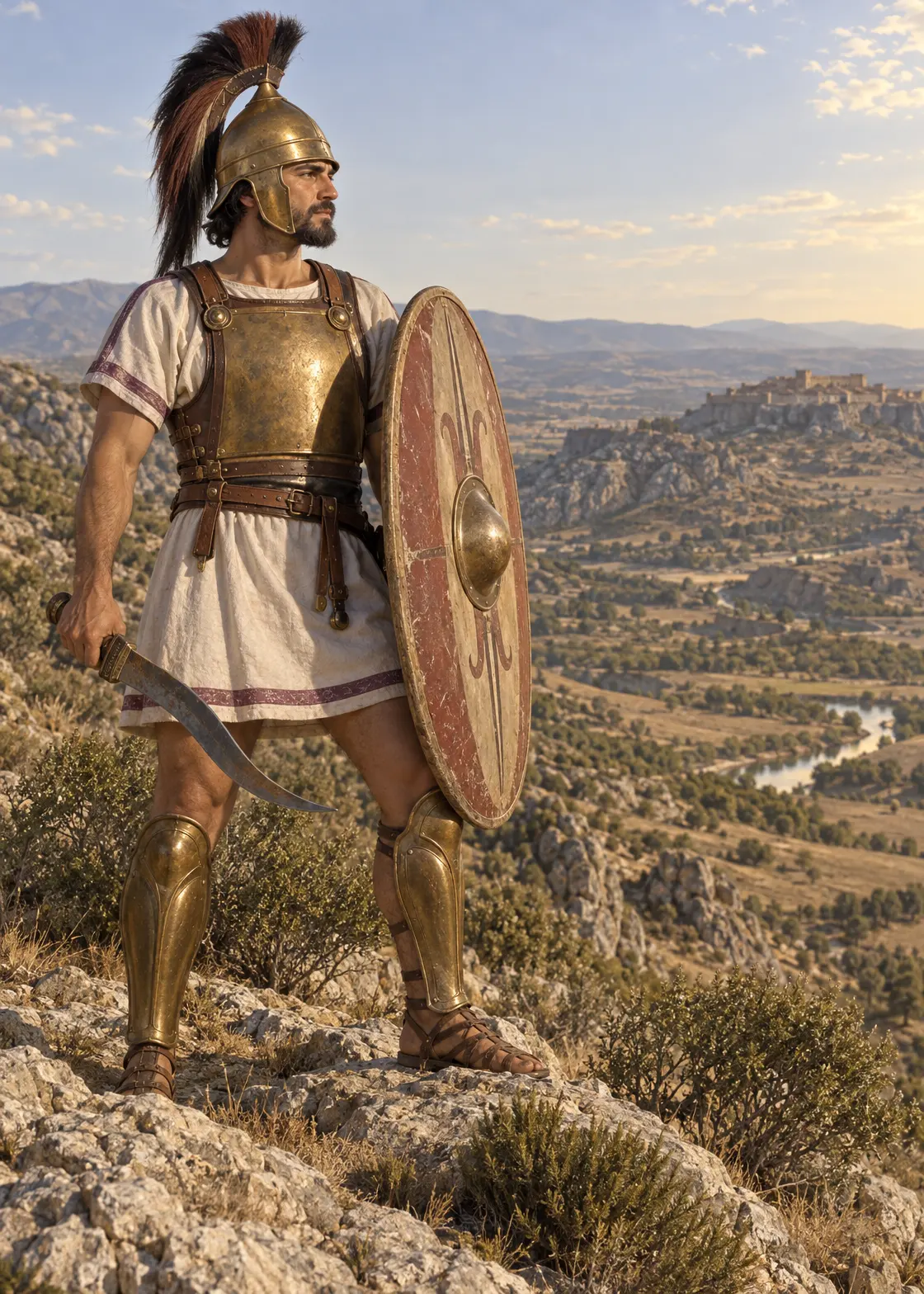 Iberian heavy infantry of the late third century BC, equipped from the archaeological record of the Spanish peninsula