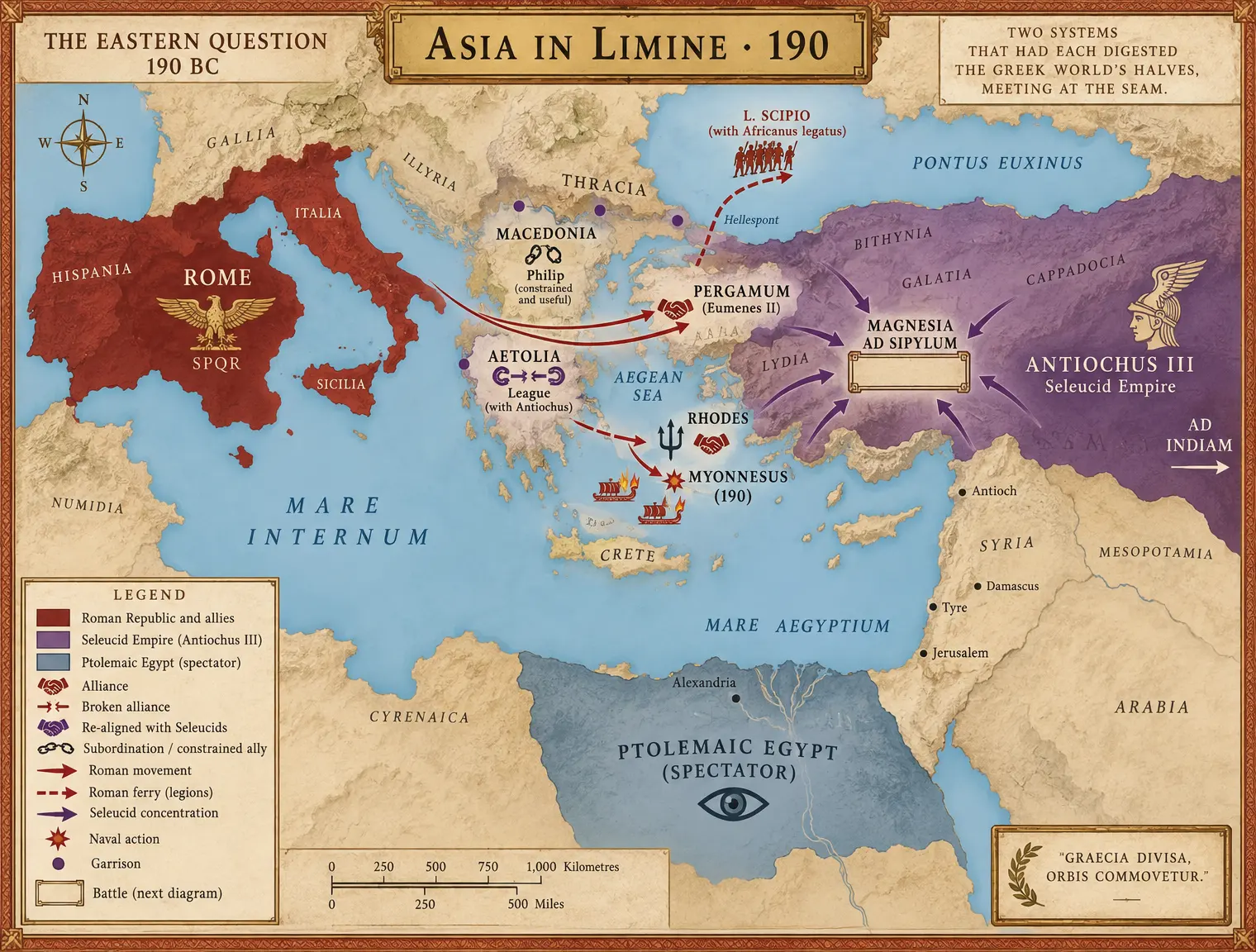 THE EASTERN QUESTION, 190 BC — the alignment before Magnesia