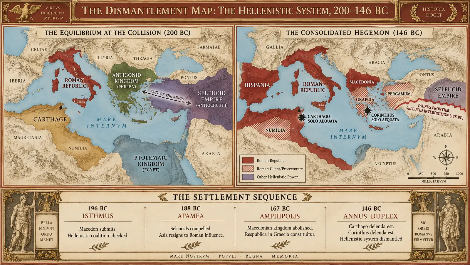 THE DISMANTLEMENT MAP: THE HELLENISTIC SYSTEM, 200–146 BC