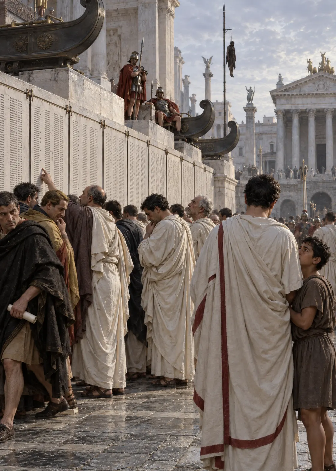 The proscription lists in the Forum, December 82 BC