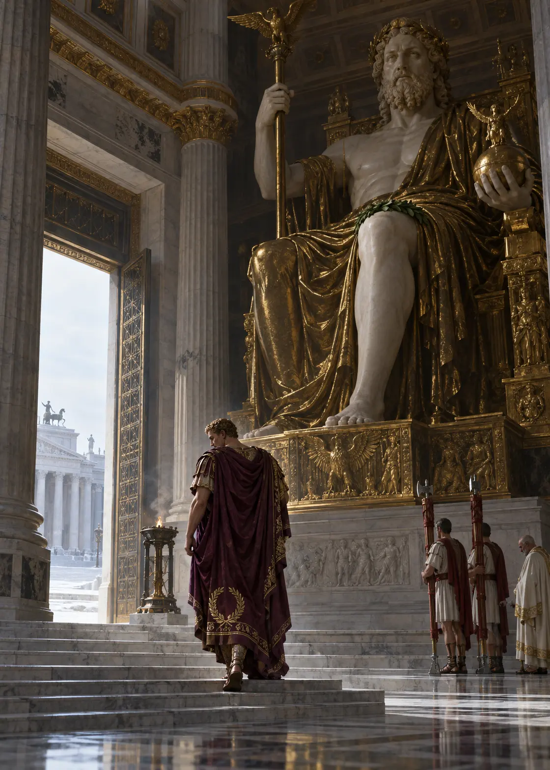 The laurel on the god's knees — Rome, January AD 93