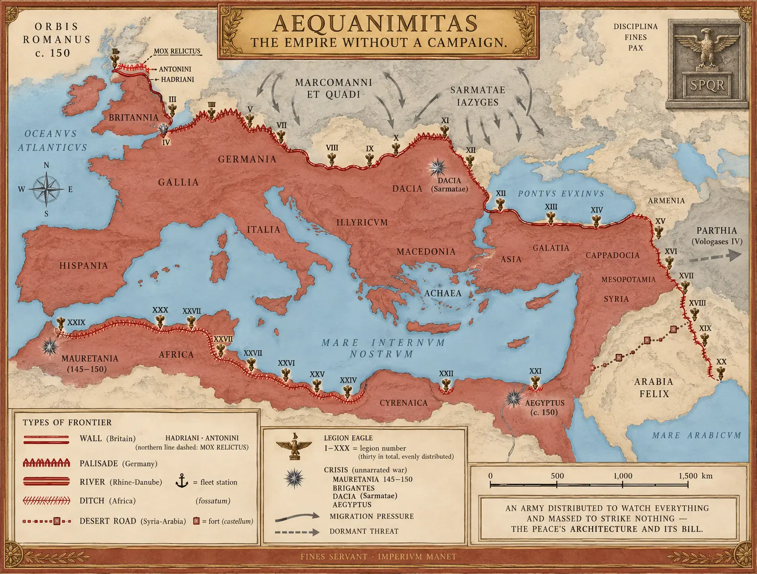 THE PERIMETER AT NOON, c. 150 — the empire as a single administered edge